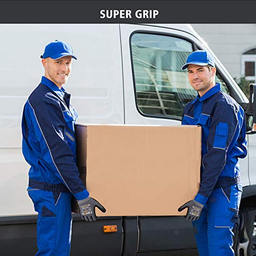 SF001 Work Gloves Comfort Stretch Fit, Power Grip, Smart Touch, Durable Foam Coated, 3Pairs & 12Pairs