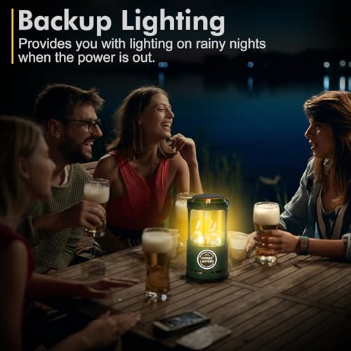 Candle Lantern, Camping Gear for Campers and Emergency Use, Without Candles (Original Green)