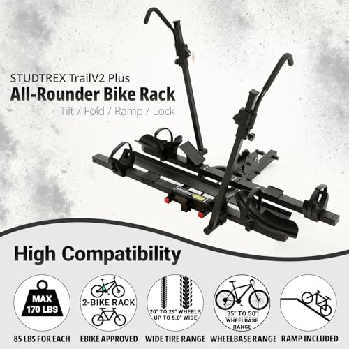 Heavy-Duty Electric Bike Rack with Extended Ramp - 170 lbs Capacity