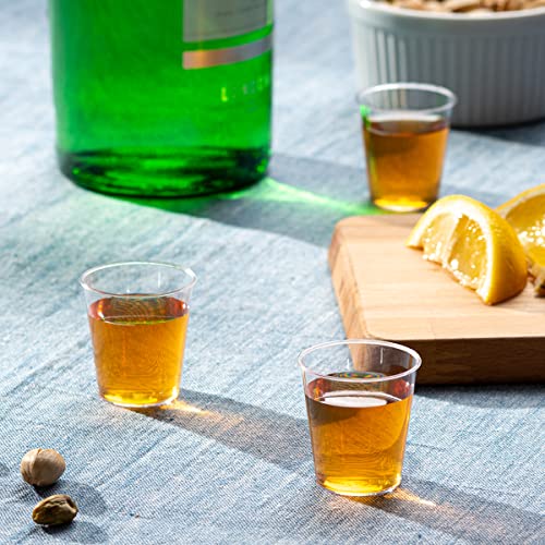 1 oz Clear Plastic Shot Glasses - 100 Count Disposable Cups