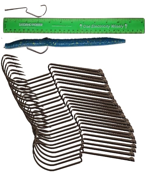 Light Wire Long Neck EWG Offset Worm Hooks - 5/0, 25 Pack