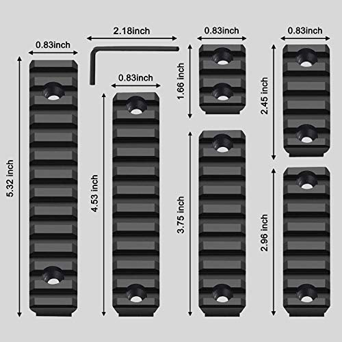 Single Picatinny Aluminum Accessory Rail Set with T-Nuts & Wrench