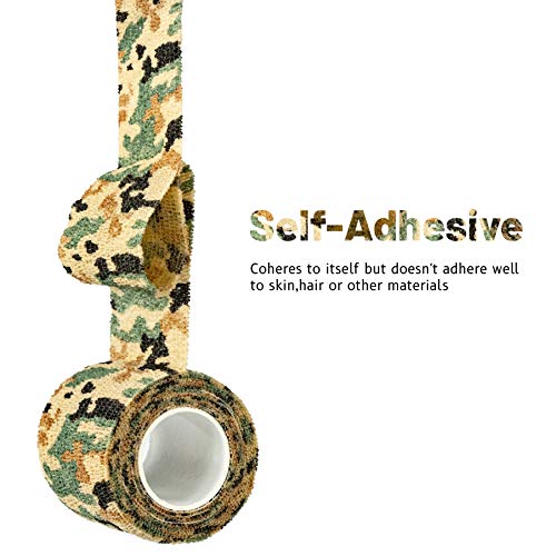 Self-Adhesive Athletic Tape - 9 Rolls, Breathable Cohesive Bandage - German Woodland Camo