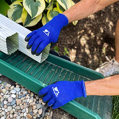 Latex Coated Work Gloves - Abrasion Resistant Grip - Polyester - X-Large Black