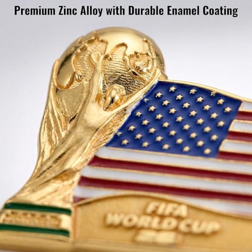 FIFA World Cup 2026 Mexico Flag & Trophy Enamel Pin - 1.5 Inch