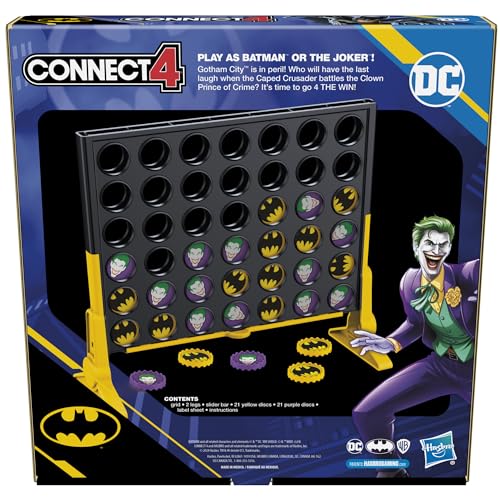 Batman Connect 4 Game - 2 Player Strategy Board Game for Kids & Families