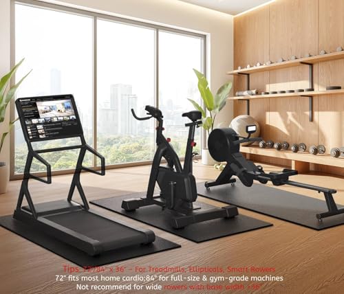 Exercise Equipment Mat 72"x36" - 6mm Thick Treadmill & Bike Floor Protection