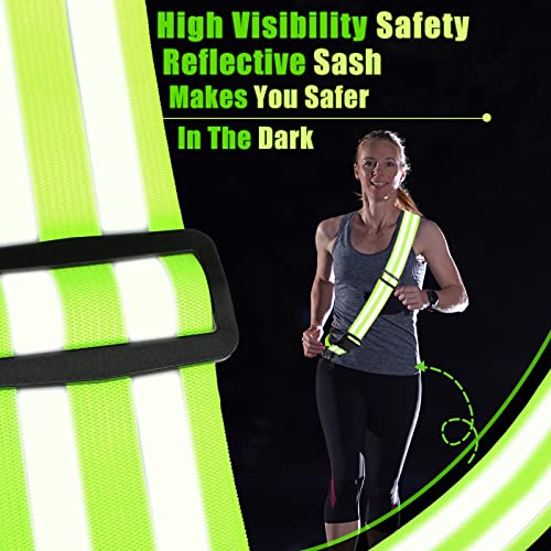 Reflective Walking Sash - Fluorescent Green - 2 Pack