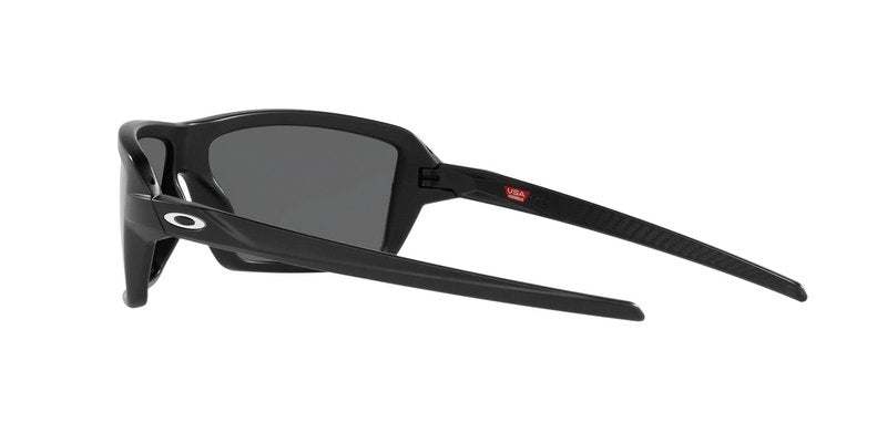Oakley Mens OO9129 Cables Rectangular Sunglasses, Matte Black/Prizm Black Polarized, 63 mm