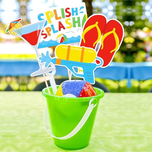 Bessmoso Multicolor Beach Party Centerpiece Table Toppers - 24pcs Fun Summer Decor