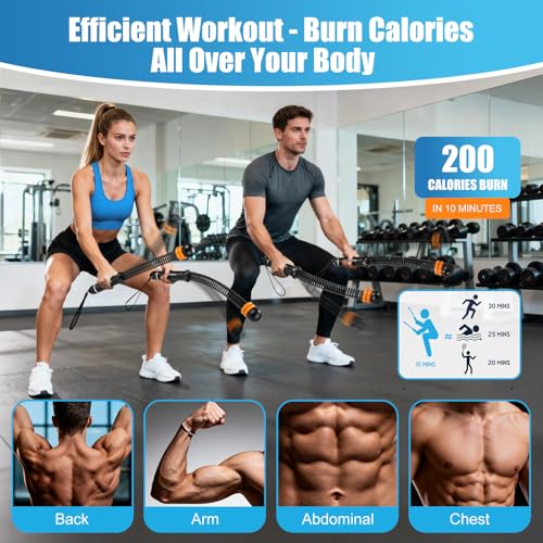 Adjustable Ropeless Battle Ropes - Portable HIIT Training - Black