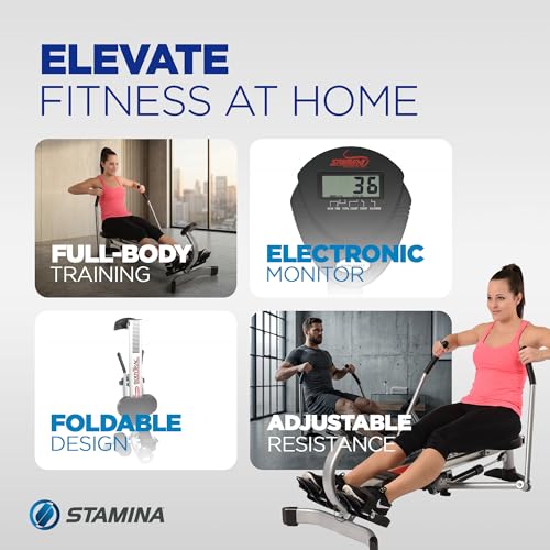 Hydraulic Rowing Machine - Stamina BodyTrac Glider 1050 - 250 Lbs Capacity