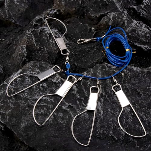 Fishing Stringer 6.5ft with 5 Snaps - Heavy Duty Stainless Steel
