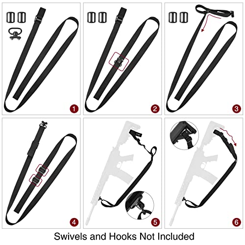 Rifle Sling with Quick Adjust Loop - 1.25" Wide - Black
