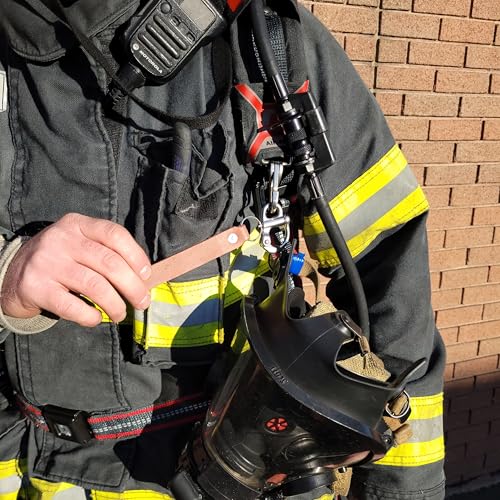 Quick Release Shackle Clip with Leather Handle for SCBA Mask - Vent-Limited Smoke Black / 23
