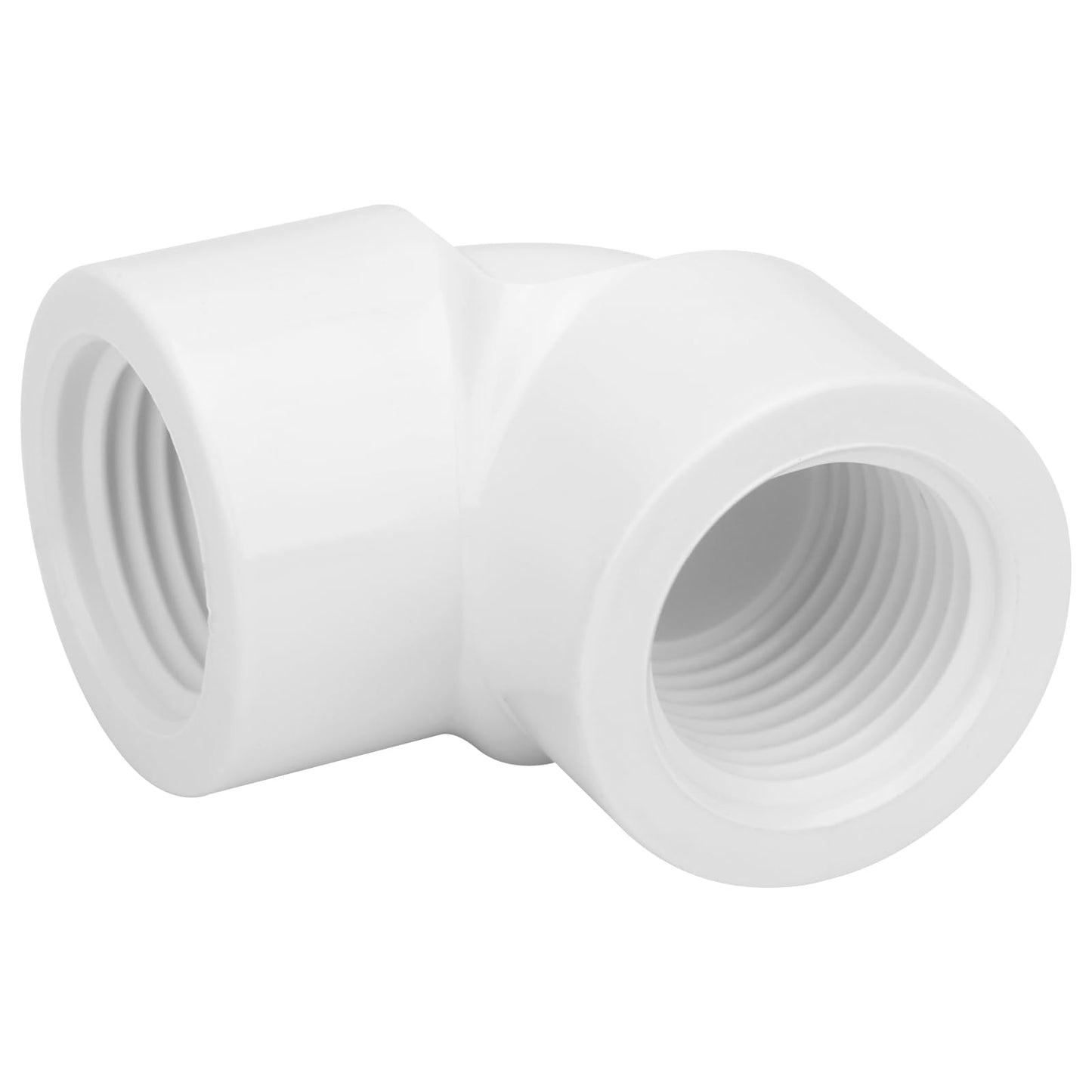 Lswteiz 10Pack 1/2" Double 90 Degree PVC Elbow Pipe Fitting Connector SCH40 1/2Inch Female to Female Threaded 90 Degree Elbow PVC Corner Adapter Pipe Fitting for Sprinkler, Irrigation