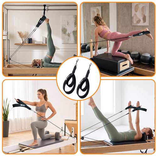 Double Loop Pilates Straps with Fleece Lining - Non-Slip Design