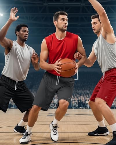 Men's Athletic Shorts 3-Pack Breathable Mesh Loose Fit Running Gym Workout