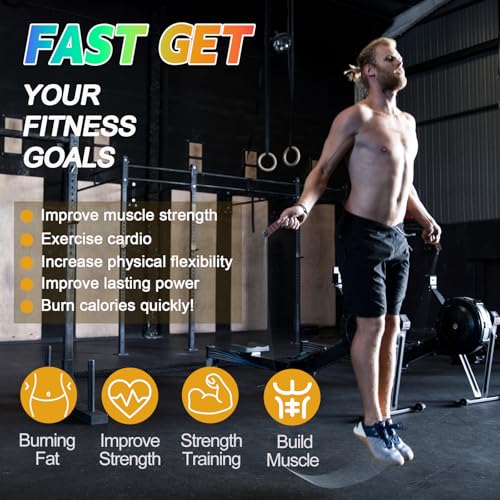 Adjustable Jump Rope for Fitness - Red, Foam Handles & Ball Bearings