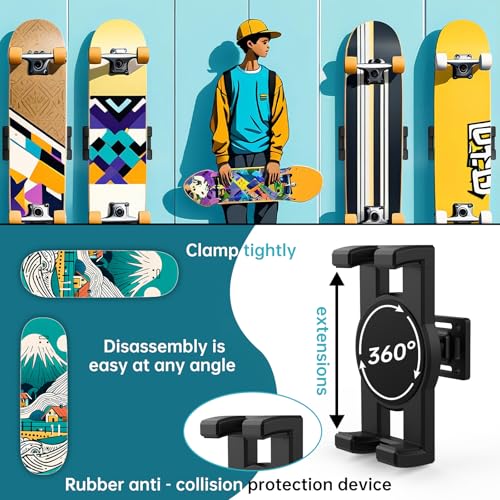 ZIDIHUB Skateboard Wall Mount 360° Rotating Display — 1 Set