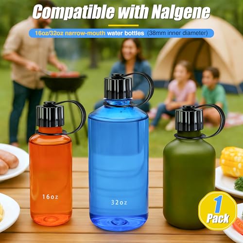 Narrow Mouth Water Bottle Replacement Lid - Black