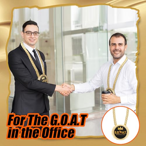 GOAT Turnover Chain - 6" Big Gold Medal Trophy Necklace