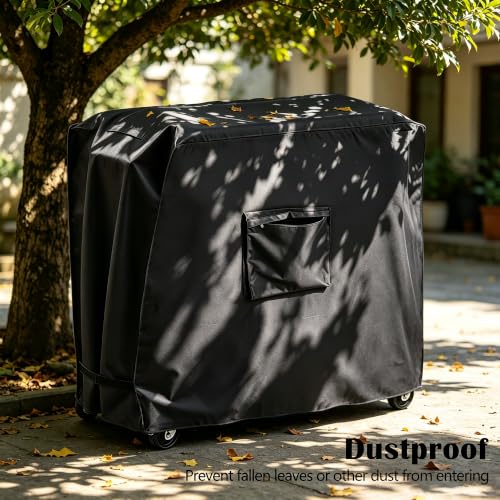 Black Cooler Cart Cover for 80-100 Qt Rolling Ice Chest - 36"L x 19.5"W x 31.5"H, Weatherproof & Waterproof