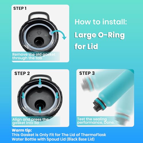 Silicone Replacement Gaskets for Spout Lid Water Bottles, 3-Pack