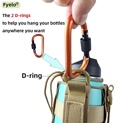 Molle Tactical Water Bottle Holder - Adjustable 16-64 oz - Green