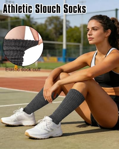 iCamter Slouchy Socks for Women, Boot Scrunch 4 Pairs