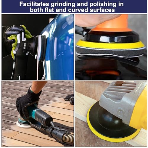 5 Pack 5 Inch Orbital Sander Pads, 8 Holes Sponge Sanding Pads Foam Sanding pad for Orbital Sander
