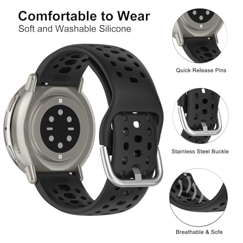 5-Pack Silicone Watch Bands for Amazfit Active & GTS - Black/Green/Gray/White