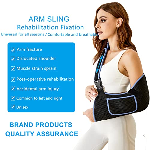 VISKONDA Black Medium Arm Sling Shoulder Immobilizer Support Brace for Shoulder Injury