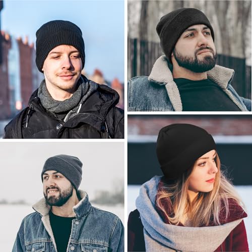 Classic Red Knit Beanie Hat for Men & Women - One Size