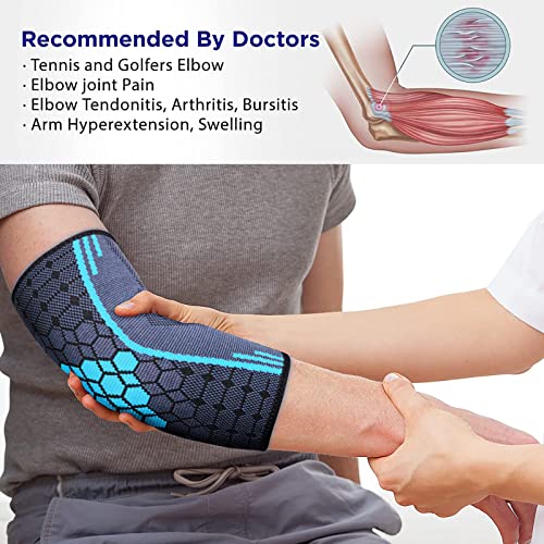 Elbow Compression Sleeve - Small Black Elbow Brace for Tendonitis