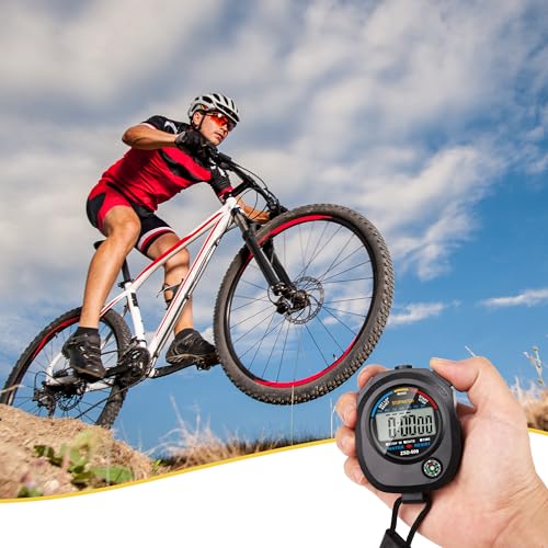 Digital Stopwatch Timer with Whistles - Water Resistant, Large Display for Sports & Coaching