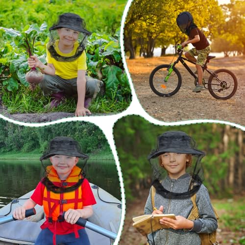 Kids Mosquito Head Net 2-Pack - Insect Protection for Ages 5-12