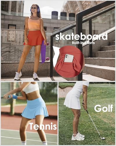 Women Tennis Workout Skorts High Waisted Athletic Skirts with Inner