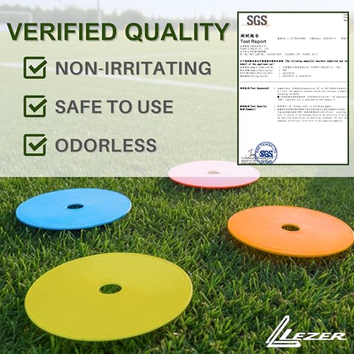 6 Pack 9 Inch Flat Cones for Soccer and Sports Training - Field Markers, Agility Equipment