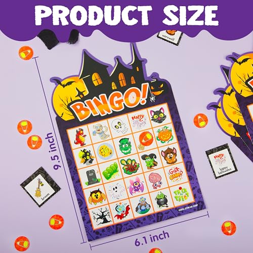 Halloween Bingo Game for Kids - 32-Player Set - Castle Edition