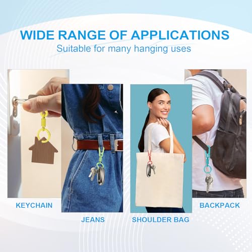 Quick Release Keychain Clips with O Rings - Red