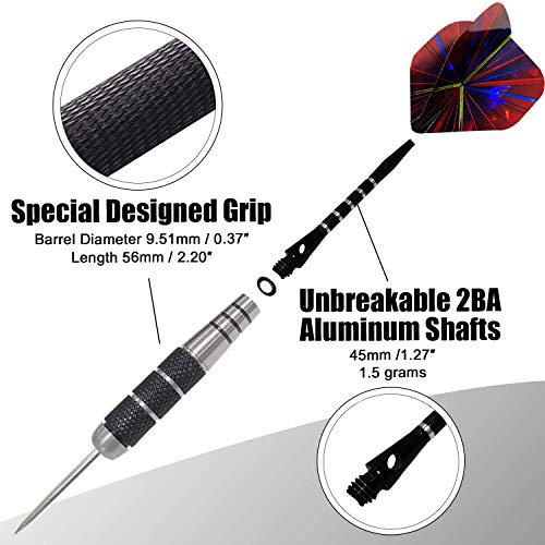 12-Piece Steel Tip Darts Set - 22g with Gift Box & Laser Design