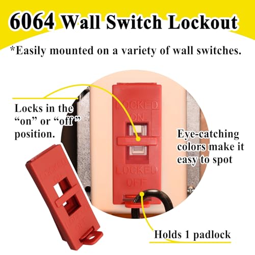 4Pcs 6064 Wall Switch Locking Device, Plastic, Maintain Switch Position to Ensure Safety