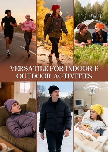 Slouchy Beanie Hat for Men & Women - Lightweight Red Cap
