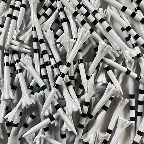 Champ My Hite 3-1/4" Stripe Golf Tees - White/Black, 100 Pack