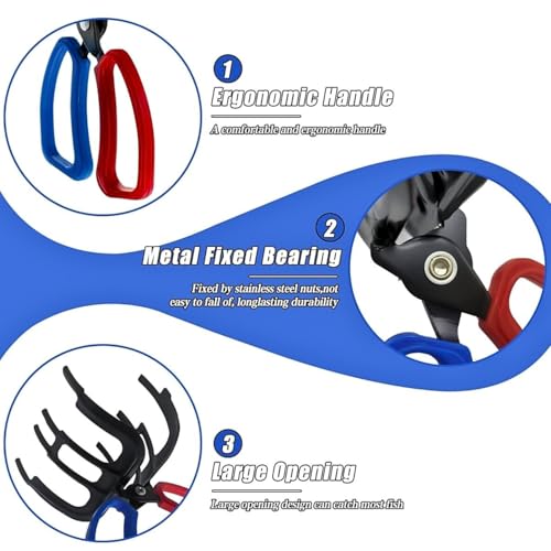 Pomeyard 3+2 Claw Fish Gripper and Pliers Set - Fish Lip Clamp & Hook Remover for Freshwater & Saltwater Fishing