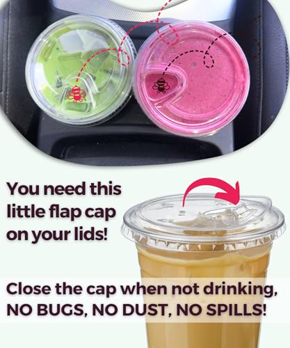 9 oz Clear Plastic Cups with Strawless Sip Lids - 25 Sets