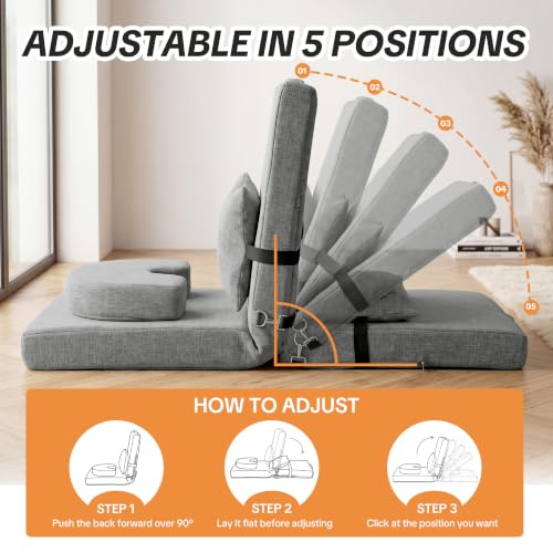 Adjustable Meditation Chair with Lumbar Support & Cushion - Foldable