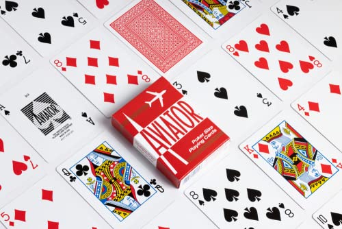 Aviator Poker Size Playing Cards - Red & Blue Deck