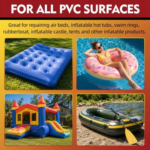 Waterproof Air Mattress Repair Kit - PVC Glue & Vinyl Patches